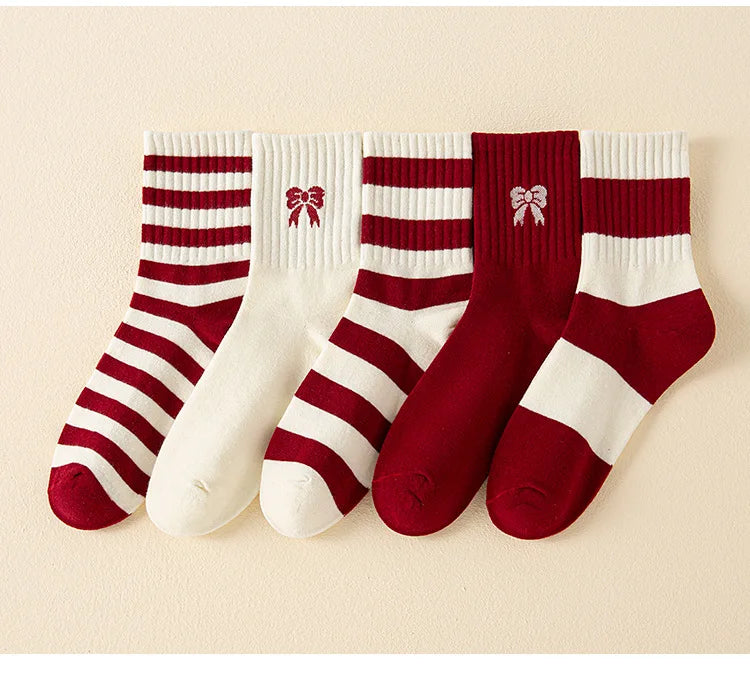 Bow-Detailed Women's Mid-Calf Socks