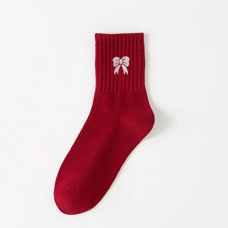 Bow-Detailed Women's Mid-Calf Socks